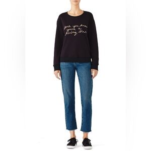 Joie Black Sweater with Pink Text